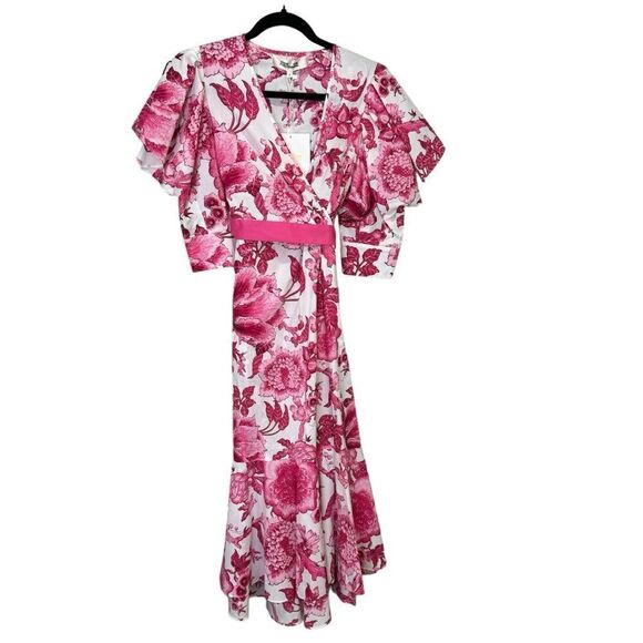 NEW Diane Von Furstenberg DvF Annabeth Dress Willow Floral Ivory Pink White 4 - Picture 7 of 13
